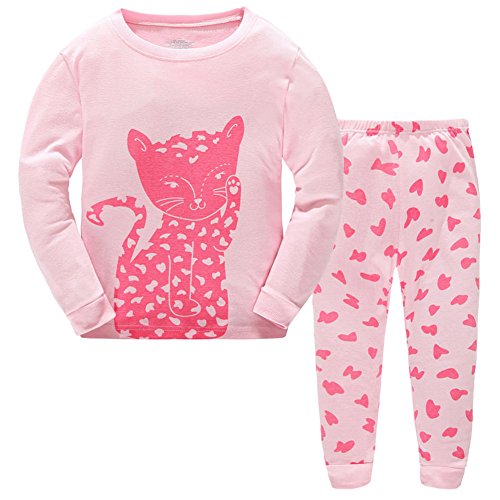Hugbug Toddler Girls Sweety Cat Pajamas Set 2-7T