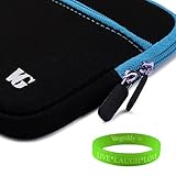 HTC Evo View 4G Black (Blue Trim) Neoprene Carrying Case + Vangoddy Live*La ....