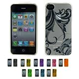 Apple iPhone 4 (iPhone 4G, iPhone 4th Generation) 16GB 32GB 64GB FLORAL TPU Transparenet Gel Case Silicone Skin Case Cover + Free Screen Protector (Many Colors Available)