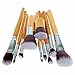 Unimeix 10 pcs Makeup Brush Set Powder Foundation blusher Cosmetic Bamboo Handle with a brush bag