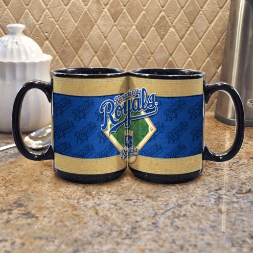 MLB Kansas City Royals 15-Ounce Black Felt Mug (2 Pack)