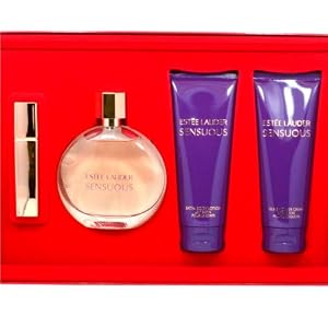 Estee Lauder Sensuous Gift Set -- 3.4 oz EDP Spray, 3.4 oz Satin Body Lotion, 3.4 oz Silk Shower Creme, & .17 oz EDP Spray