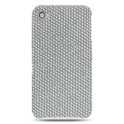 Apple iPhone 4G Full Diamond Case - Silver (Rear Only)