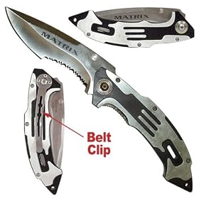 Click here to buy Matrix Stainless Steel Folding Knife - Silver Finish by Trademark.