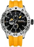 Nautica Men's BFD 100 Multi N15566G Yellow Resin Quartz Watch with Black Dial
