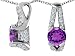2.50 cts 925 Sterling Silver 14K White Gold Plated Genuine Round Amethyst Pendant