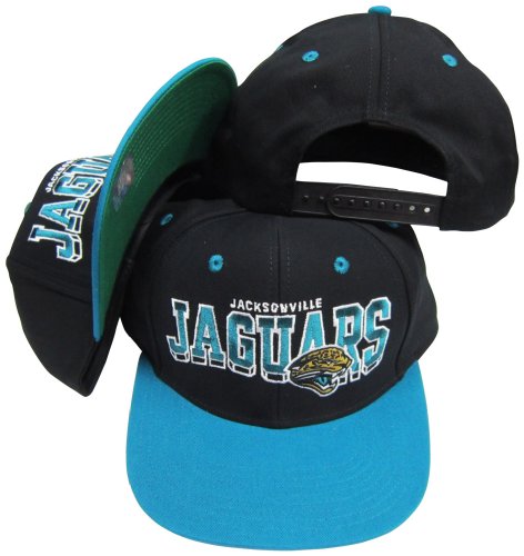 Jacksonville Jaguars Black / Teal Two Tone Plastic Snapback Adjustable Plastic Snap Back Hat / Cap