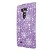 Cellularvilla Wallet Case For LG G Flex 2 H950 H955 LS996 Pu Leather Wallet Card Flip Open Pocket Case Cover Pouch (Purple Glitter)
