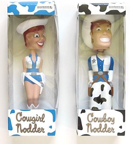 Cowgirl and Cowboy Nodder 9 Inch Figures by Accoutrements -1 each, set of 2