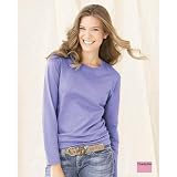 Anvil Ladies Long Sleeve T-shirt Medium - Charity Pink