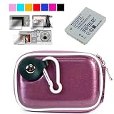 NB-5L Canon Replacement Battery + Slim Kroo Camera Case for Canon PowerShot SD700IS SD790IS SD800IS SD850IS SD870IS SD880IS SD890IS SD900 SD950IS SD970IS SD990IS (Purple Candy Glossy)