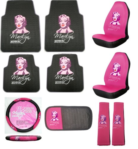 Marilyn Monroe 10pc Auto Accessories Combo Set