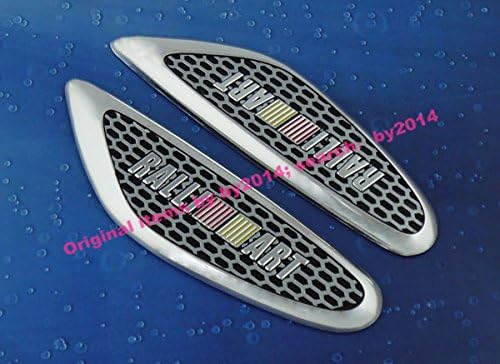 2pcs oval car aluminium RALLIART for Lancer Evolution 6 7 8 EX side wing Emblem Badge Sticker