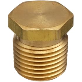 Parker 2-PH-B Brass, Pipe Hex Head Plug, 1/8" Male NPT