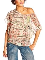 Glamour Paris Blusa (Coral / Beige)