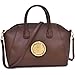 Dasein Faux Buffalo Leather Golden Emblem Weekender Tote, Satchel, Shoulder Bag, Tablet iPad Bag