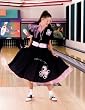 Complete Poodle Skirt Outfit Plus (Black & Pink) Adult Costume - Adult Costumes