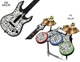 Protective skins for Guitar Hero 4 "World Tour" Guitar and Drum Set - fits  ....