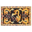EXP 5' x 2'6" Hand-Knotted Tibetan Dueling Dragons Wool Area Rug