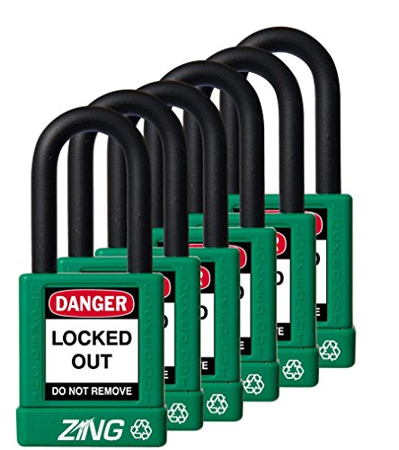 ZING 7067 RecycLock Safety Padlock, Keyed Alike,1-1/2