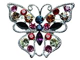 Vivid Colorful Crystal Rhinestone Butterfly Pin Brooch