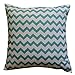 Howarmer Cotton Canvas Aqua Blue Decorative Pillows Cover, Set of 4, Beach Theme (Chevron, Whales, Sea Horse, Sea Stars)