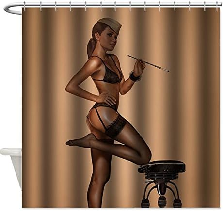 Custom Retro Sexy Pin Up Girl Waterproof Fabric Shower Curtain Bathroom 71(W)x79(L)Inches