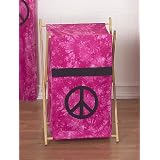 Baby and Kids Clothes Laundry Hamper for Pink Groovy Peace Sign Tie Dye Bedding by JoJo Designs