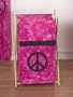 Baby and Kids Clothes Laundry Hamper for Pink Groovy Peace Sign Tie Dye Bedding