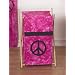 Baby and Kids Clothes Laundry Hamper for Pink Groovy Peace Sign Tie Dye Bedding