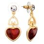 Red Heart-Shaped Feburary Birthstone Stud Earrings