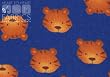 By The Yard Blue Tiger Face Quilt Cotton Flannel Fabric
