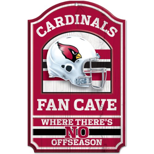 NFL Arizona Cardinals 11-by-17 inch Fan Cave No Offseason Wood Sign