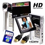 SVP T900 HD 720p Ultra-Slim Black DIGITAL CAMCORDER+CAMERA+MP3/MP4 w/ 270 degree flip LCD + HDMI-out cable w 4GB
