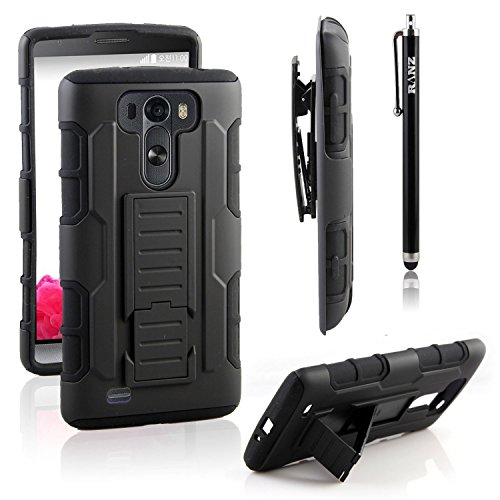 LG G3 Mini Case, RANZ® Black Rugged Impact Armor Hybrid Kickstand Cover with Locking Belt Swivel Clip Holster Case For LG G3 Vigor / G3 Mini / G3 Beat (AT&T/Sprint) with Touch Stylus LG G3 Mini Case, RANZ® Black Rugged Impact Armor Hybrid Kickstand Cover with Locking Belt Swivel Clip Holster Case For LG G3 Vigor / G3 Mini / G3 Beat (AT&T/Sprint) with Touch Stylus