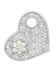 1.47 Carat (ctw) 14k White Gold Round Diamond Ladies Heart Pendant