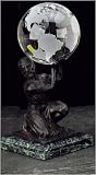 Atlas Holder with Lead Crystal Globe