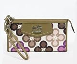 NEW AUTHENTIC COACH MADISON CLOVER OP ART ZIPPY WALLET WRISTLET (Multi Ivory/Silver) Reviewed