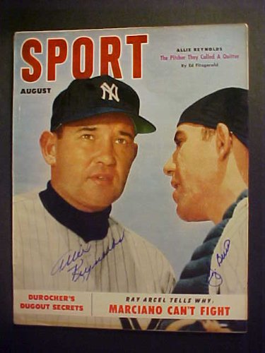Yogi Berra & Allie Reynolds New York Yankees Autographed August 1952 Sport Magazine
