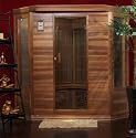 Sun Life Newport - 3 Person Corner Sauna Red Cedar - FAR Infrared Carbon Fiber
