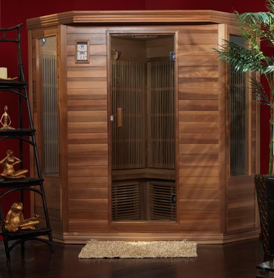 513UR4BFTWL Newport  3 Man Infrared Sauna, Canadian red Cedar, CD&DVD