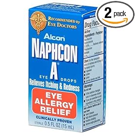 Alcon Naphcon-A Allergy Relief Eye Drops, 0.5-Ounce Bottles (Pack of 2)