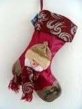 Christmas Plush Snowman Ornament Red Stocking