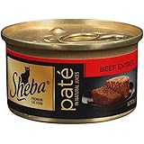 SHEBA Pate in Natural Juices Beef Entree Canned Cat Food 3 Ounces (Pack of 24)