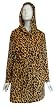 Brown Leopard Print Hooded Plush Robe for women