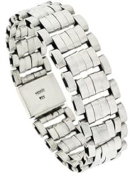 Sterling Silver Large Handmade 6-Row Bar Link Bracelet 3/4 inch wide, sizes 8, 8.5 & 9 inch