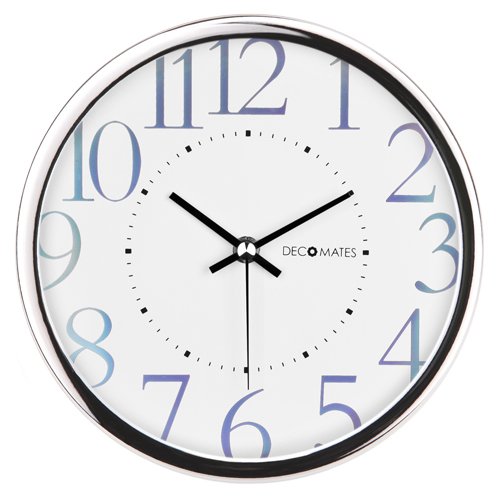 DecoMates Non-Ticking Silent Wall Shimmer (White)