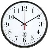 (Price/EA)Radio Controlled Wall Clock, 12-3/4, Black Frame/Numerals