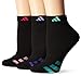 adidas Women's Cushioned Low Cut Socks (3-Pair), Black/Light Flash Purple/Green Glow/Bold Pink, Medium, (Shoe Size 5-10)