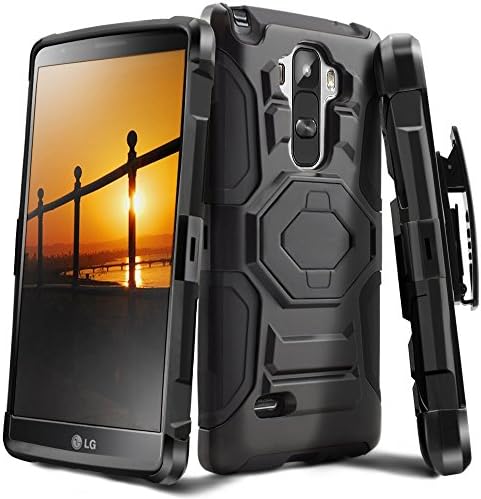 LG G Stylo Case, LG G4 Stylus LS770 Case, Nex Rugged Hybrid Armor Hard Belt Clip Case Cover Stand For LG G Stylo Stylus LS770 (black+black)